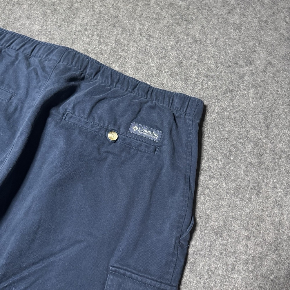 Vintage Columbia Mens Heavyweight Belted Cargo Short Size XXL Blue Outdoor Fish - Picture 5 of 8